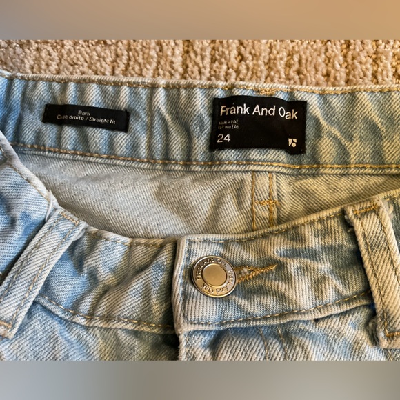 ๐๐ Frank & Oak Patti Straight Leg Cropped Jeans | Size 24 | Light Blue Wash - Picture 4 of 10